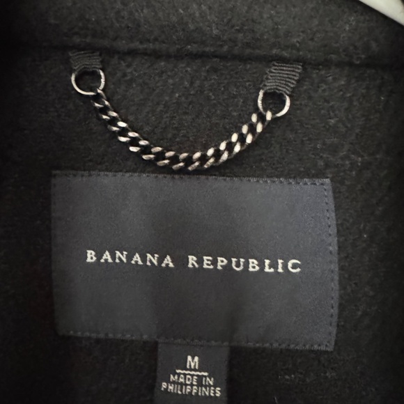 Banana Republic Wool Duffle Toggle Button Coat Black M - Picture 4 of 7